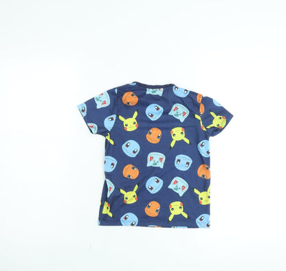 Pokémon Boys Blue Graphic T-Shirt Pikachu Print 5-6 Years Short Sleeve