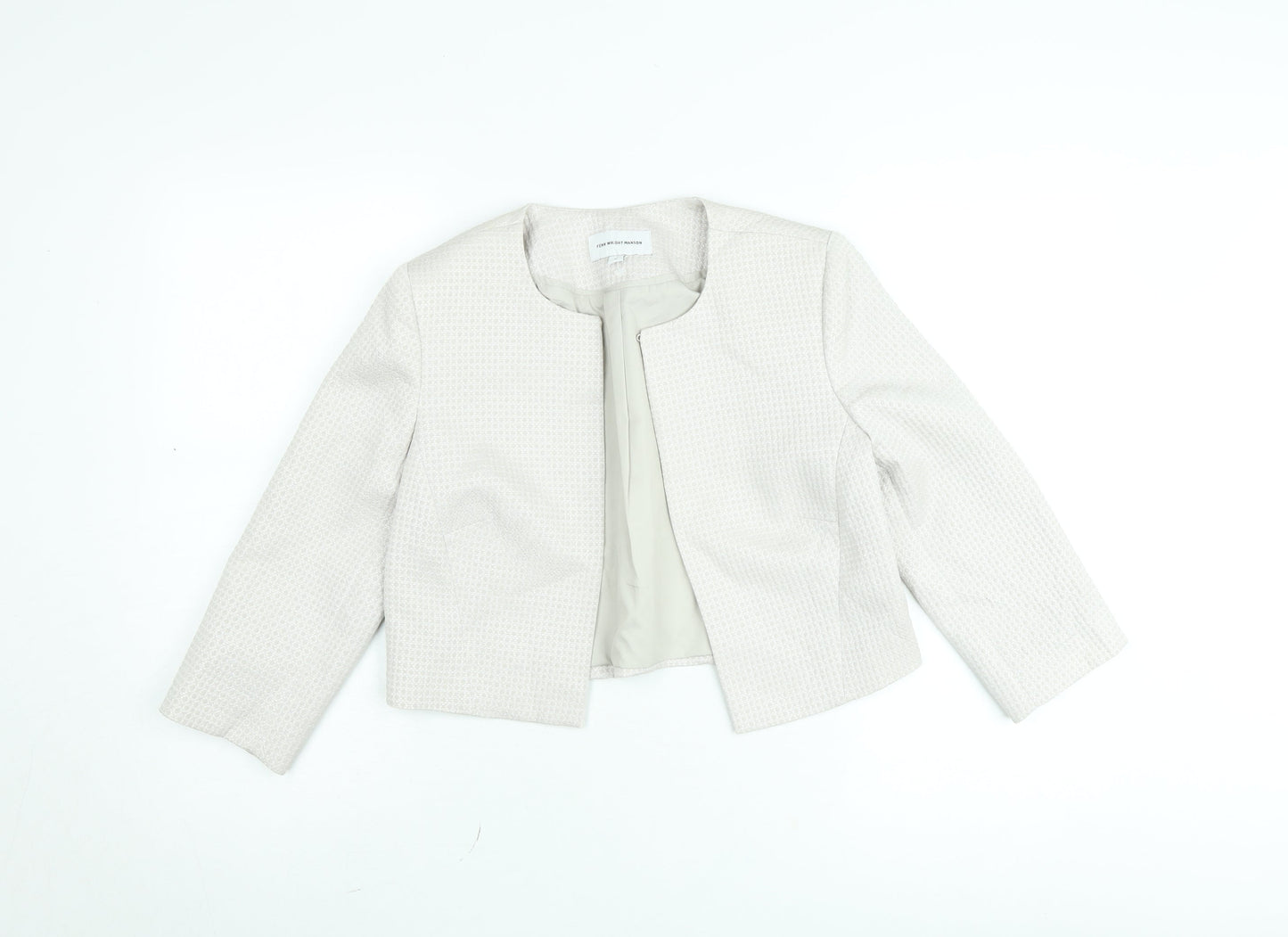 Fenn Wright Manson Women's Ivory Cropped Bouclé Jacket Size 10