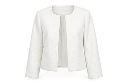 Fenn Wright Manson Women's Ivory Cropped Bouclé Jacket Size 10