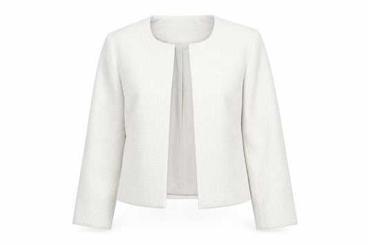 Fenn Wright Manson Women's Ivory Cropped Bouclé Jacket Size 10