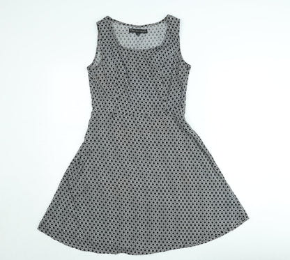 Hela Loves London Womens Black Geometric A-Line Dress Size 12