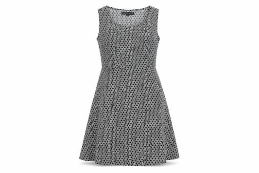 Hela Loves London Womens Black Geometric A-Line Dress Size 12