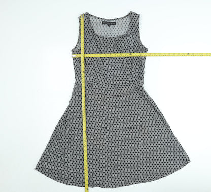 Hela Loves London Womens Black Geometric A-Line Dress Size 12