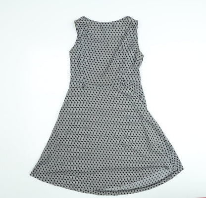 Hela Loves London Womens Black Geometric A-Line Dress Size 12