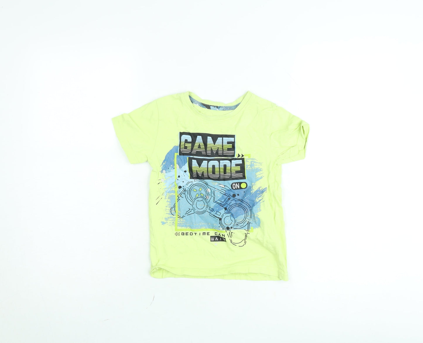 Dunnes Stores Boys Yellow Graphic Gaming Print T-Shirt 5-6 Years