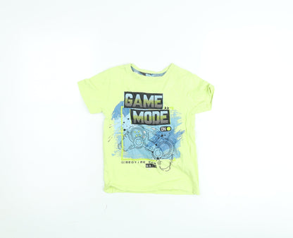 Dunnes Stores Boys Yellow Graphic Gaming Print T-Shirt 5-6 Years