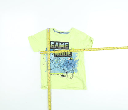 Dunnes Stores Boys Yellow Graphic Gaming Print T-Shirt 5-6 Years