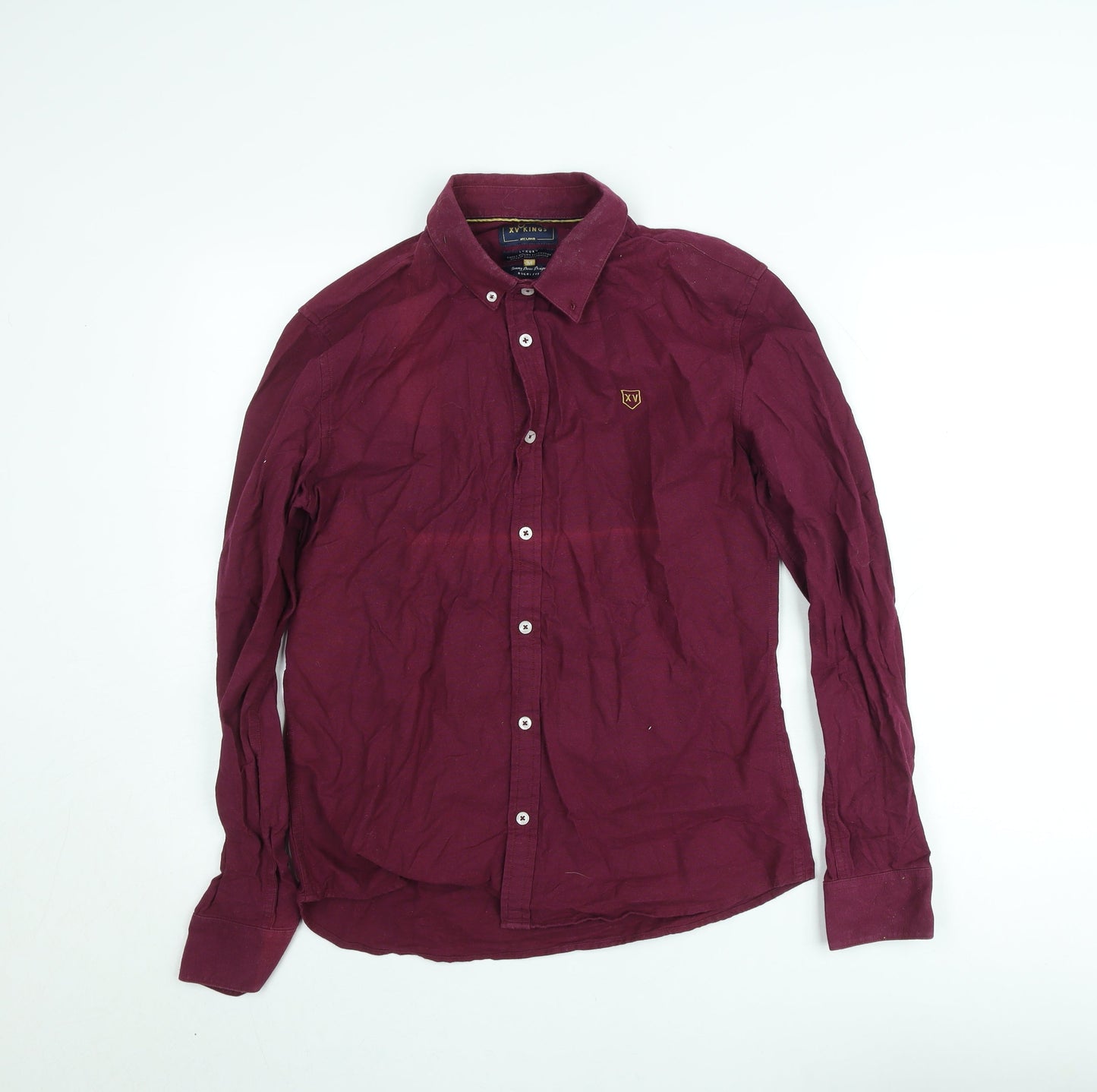 XV Kings Men's Red Long Sleeve Button-Up Shirt Size M Regular Fit Cotton