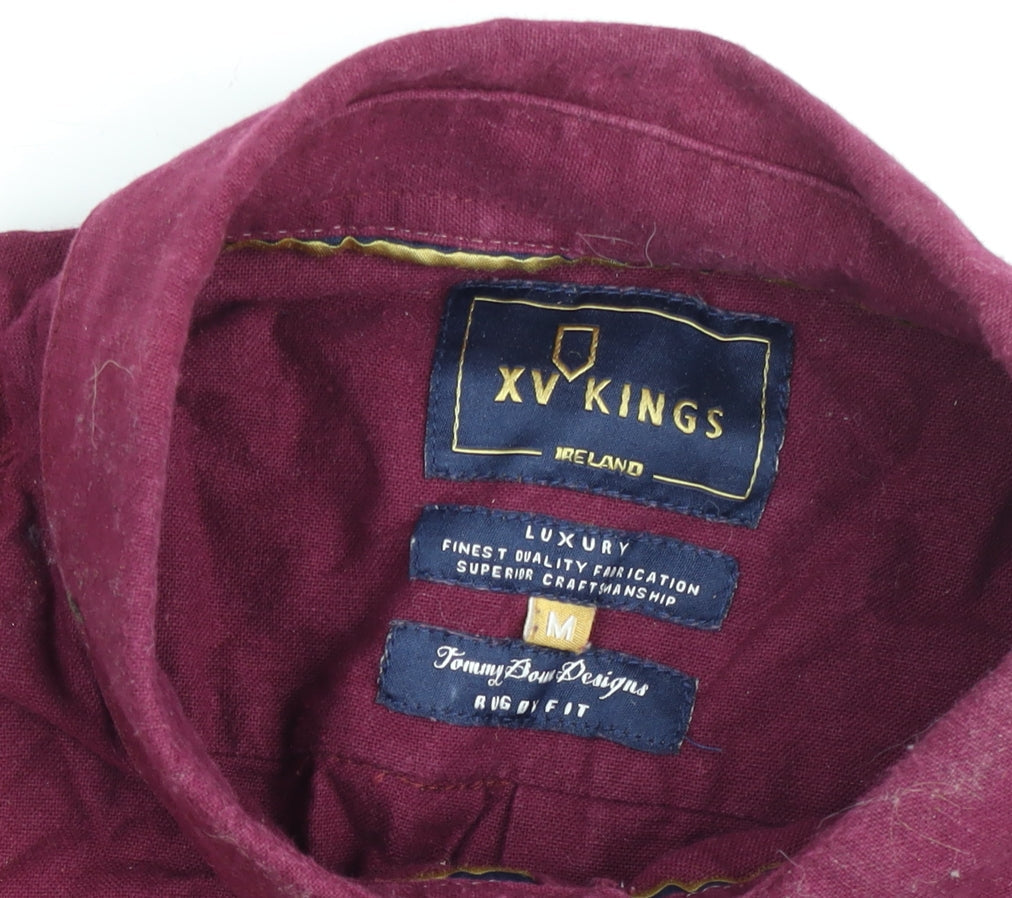 XV Kings Men's Red Long Sleeve Button-Up Shirt Size M Regular Fit Cotton