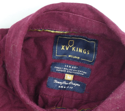 XV Kings Men's Red Long Sleeve Button-Up Shirt Size M Regular Fit Cotton