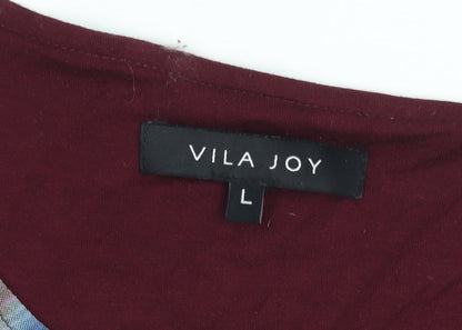 Vila Joy Women's Multicoloured Floral Chiffon Sleeveless Blouse L