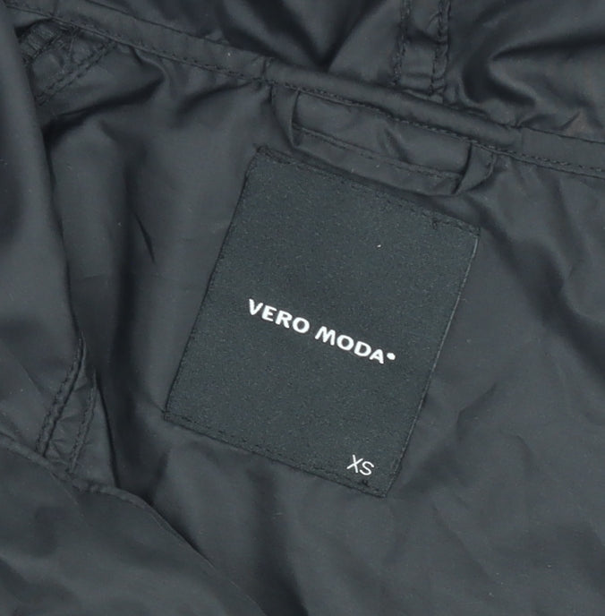 Vero Moda Women's Black XS Hooded Anorak Jacket Lightweight