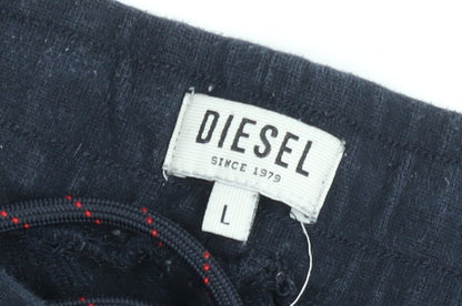 Diesel Men's Black Jogger Sweatpants L Regular Fit Activewear Trousers