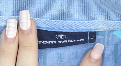 Tom Tailor Men's Blue XL Cotton Short Sleeve Polo Shirt