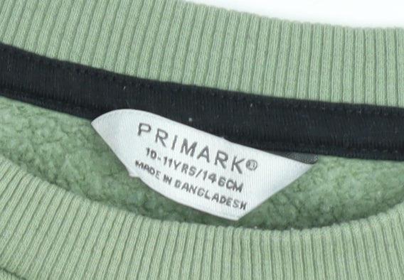 Primark Teens Green Pullover Sweatshirt 146cm Cotton Blend Casual