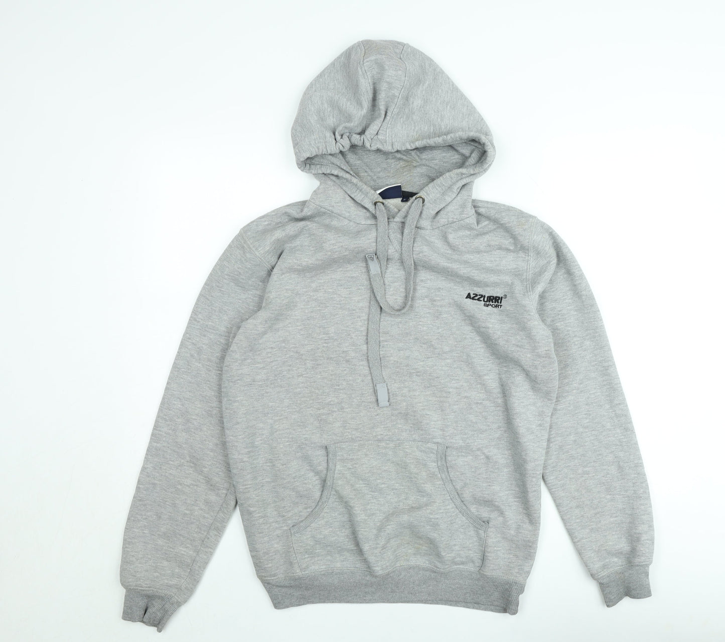 Azzurri Sport Men's Grey Pullover Hoodie Medium Fleece Regular Fit