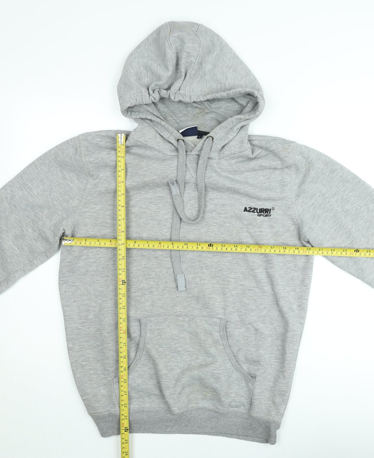 Azzurri Sport Men's Grey Pullover Hoodie Medium Fleece Regular Fit