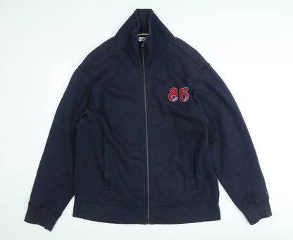 Tommy Hilfiger Men's Blue Full Zip Sweatshirt XL Embroidered Logo