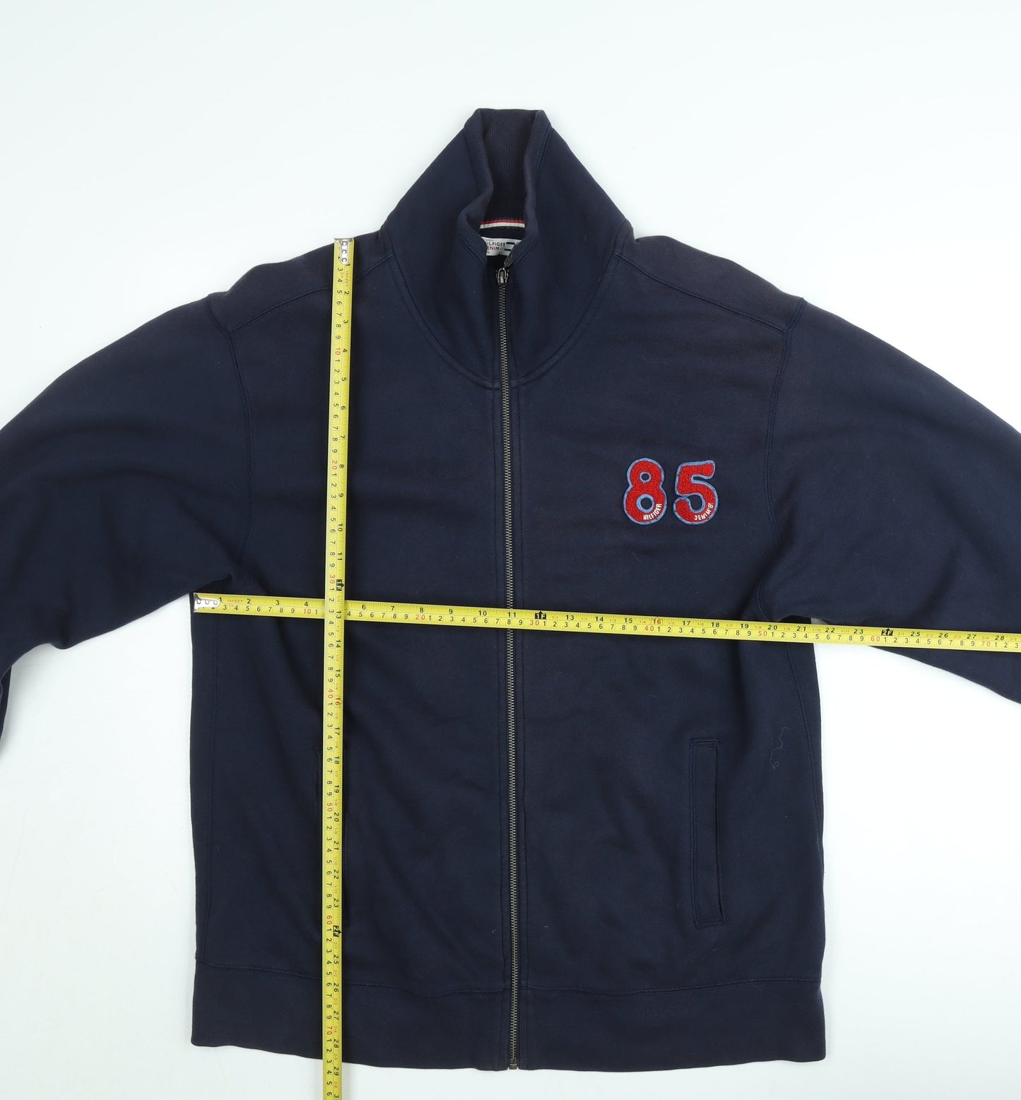 Tommy Hilfiger Men's Blue Full Zip Sweatshirt XL Embroidered Logo