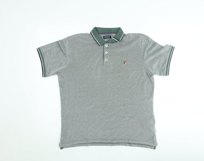 Jack & Jones Men’s Grey Collared Short Sleeve Polo Shirt Size L