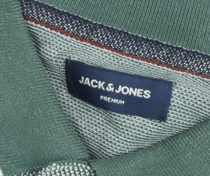 Jack & Jones Men’s Grey Collared Short Sleeve Polo Shirt Size L
