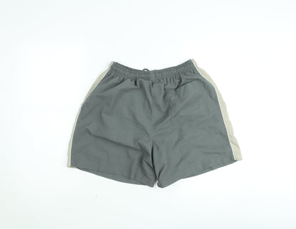 Asics Men's Grey Sports Shorts M Elastic Waist Lightweight