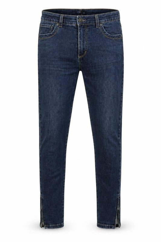 B Jeans Men’s Blue Skinny Denim Jeans W31 Zip Hem Stretch Style