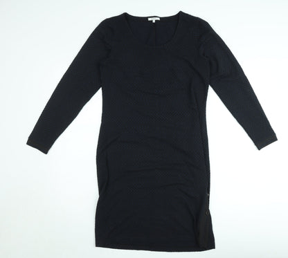 Sandwich Women Black Knit Bodycon Dress Size M Long Sleeve Scoop Neck