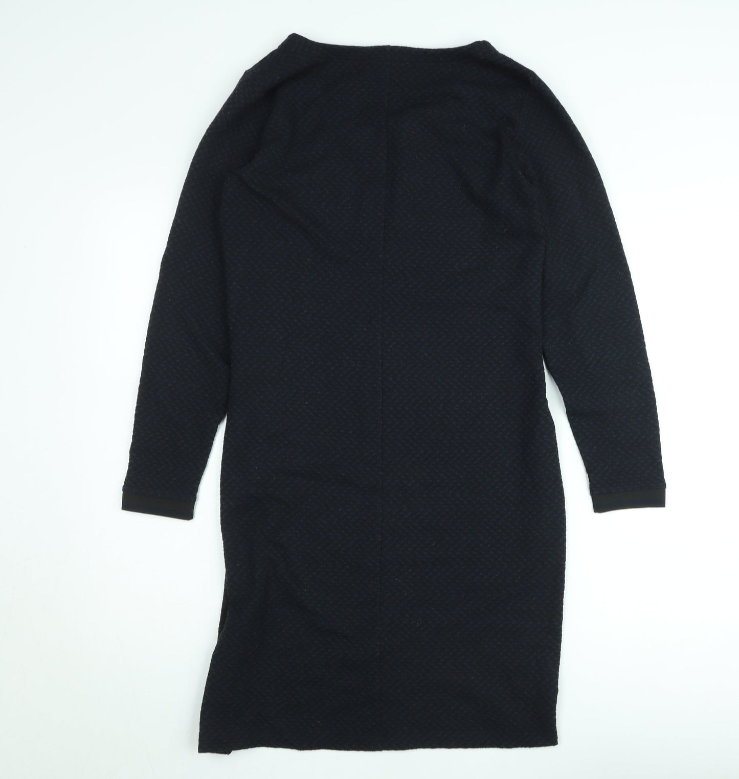 Sandwich Women Black Knit Bodycon Dress Size M Long Sleeve Scoop Neck