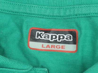 Kappa Men’s Green Black Colourblock Rugby Polo Shirt Size L