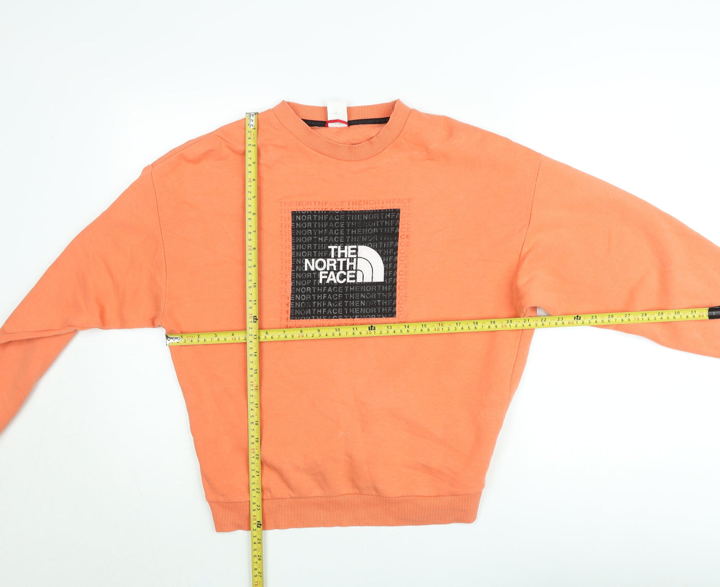 The North Face Unisex Orange Crew Neck Pullover Sweatshirt L