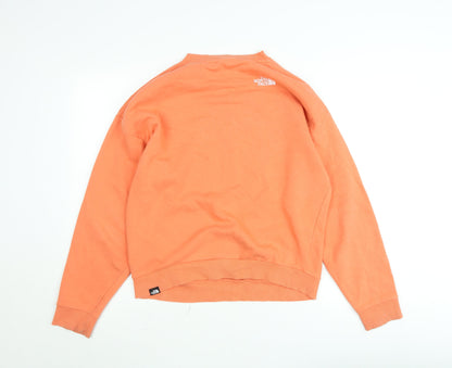 The North Face Unisex Orange Crew Neck Pullover Sweatshirt L