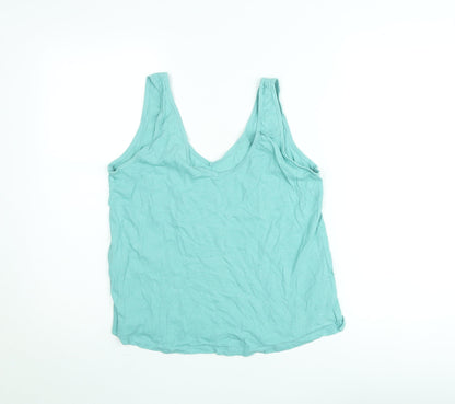 Dunnes Stores Women’s Green Cotton Relaxed Fit V-Neck Tank Top Size M