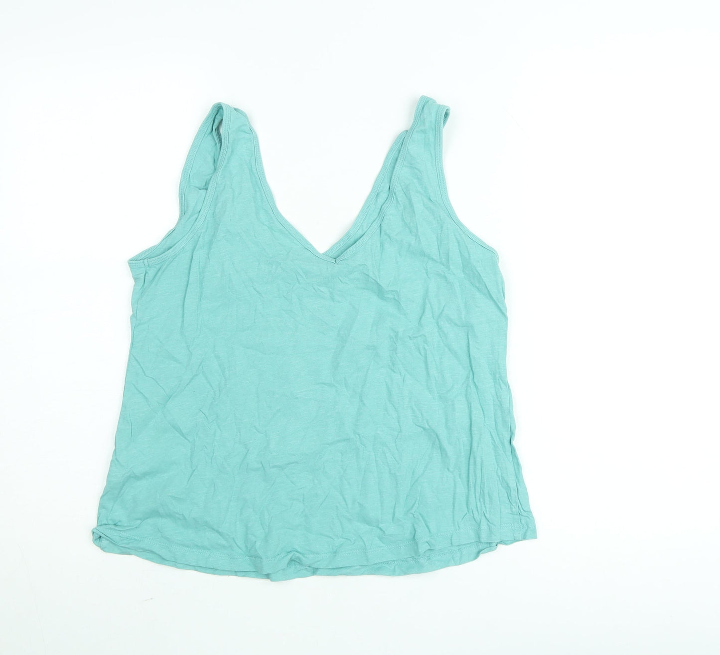 Dunnes Stores Women’s Green Cotton Relaxed Fit V-Neck Tank Top Size M