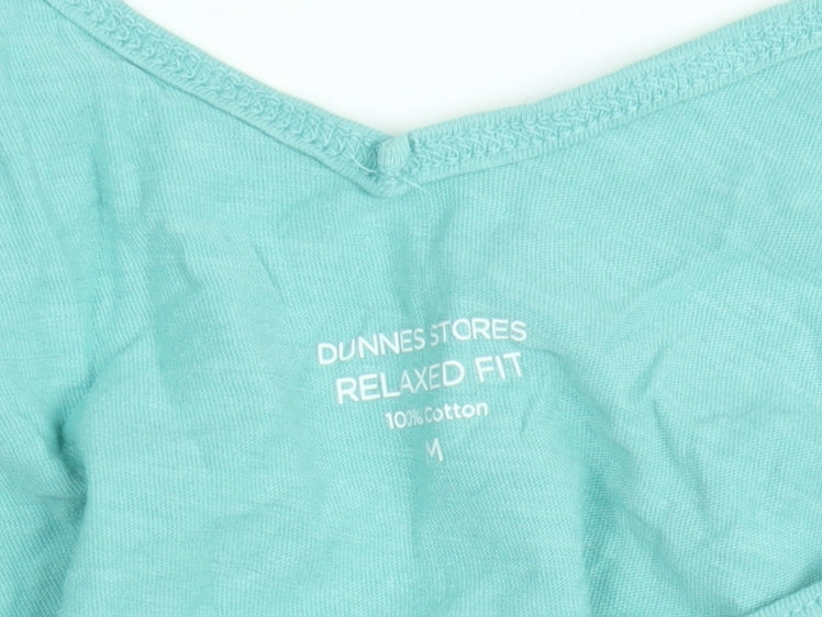 Dunnes Stores Women’s Green Cotton Relaxed Fit V-Neck Tank Top Size M