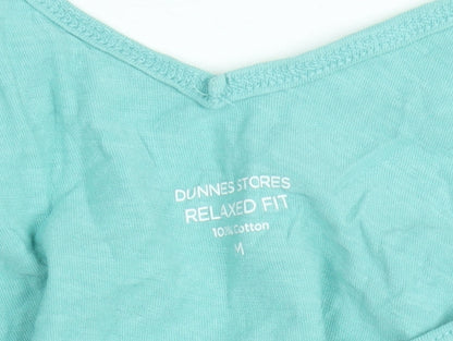 Dunnes Stores Women’s Green Cotton Relaxed Fit V-Neck Tank Top Size M