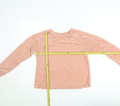 ASOS Women’s Pink Velour Long Sleeve Pullover Sweatshirt Size 8