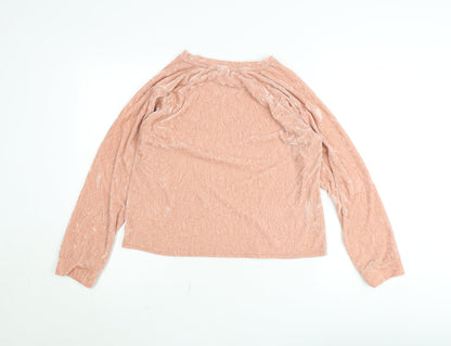 ASOS Women’s Pink Velour Long Sleeve Pullover Sweatshirt Size 8