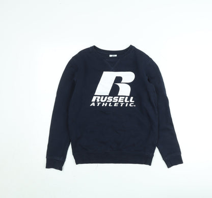 Russell Athletic Boys Blue 10-11 Years Pullover Sweatshirt