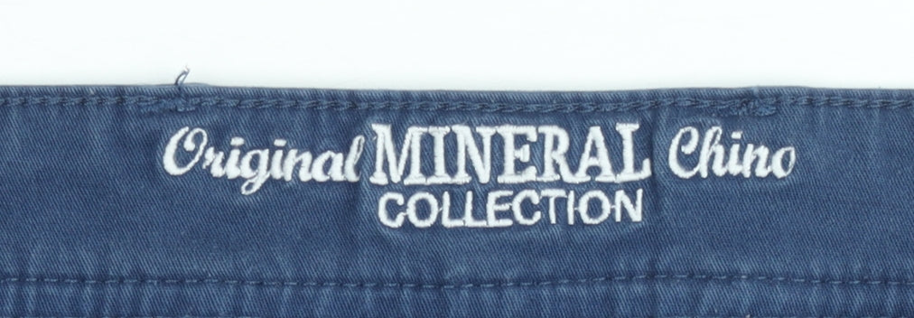 Mineral Collection Men’s Blue Slim Fit Chino Trousers - Original Mineral Collection Size M