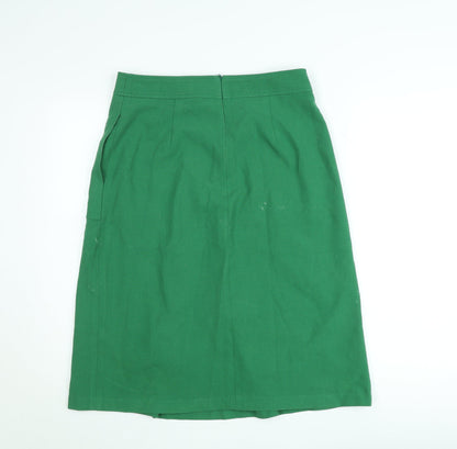 Paul Costelloe Women’s Green Linen Blend A-Line Skirt Size 12