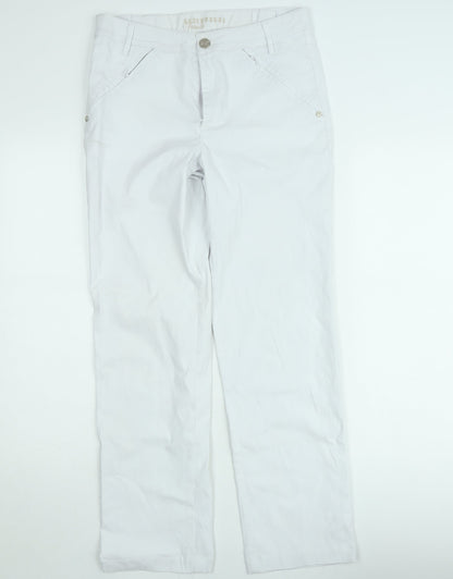 Greenhouse Women White Straight Cotton Jeans Size 12
