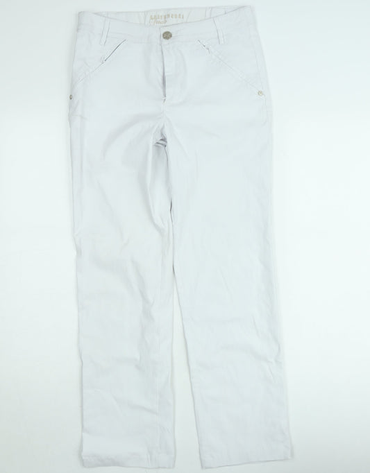 Greenhouse Women White Straight Cotton Jeans Size 12