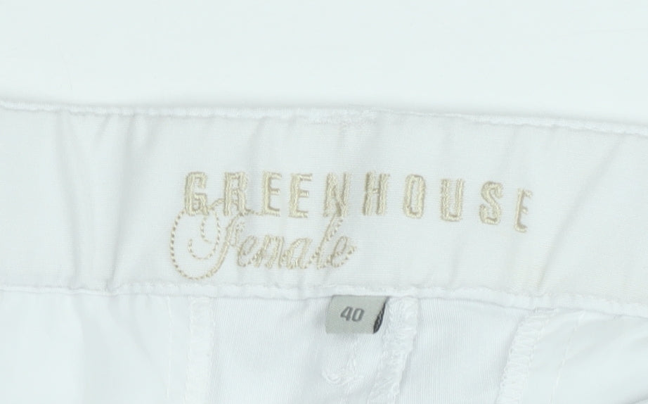 Greenhouse Women White Straight Cotton Jeans Size 12