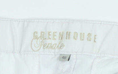 Greenhouse Women White Straight Cotton Jeans Size 12