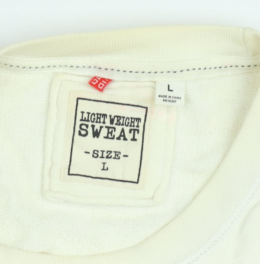 Uniqlo Womens Ivory Lightweight Pullover Sweatshirt Size L