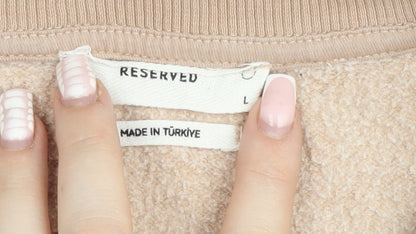 Reserved Women’s Beige Crochet Panel Pullover Sweatshirt L