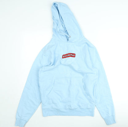 GeorgeNotFound Light Blue Women's Hoodie Small Pullover Cotton Blend