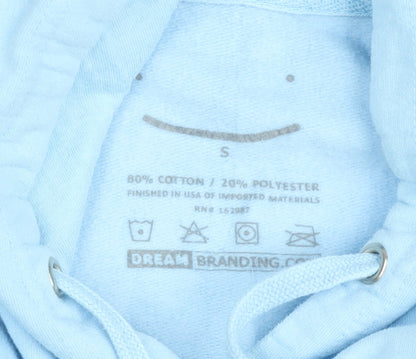 GeorgeNotFound Light Blue Women's Hoodie Small Pullover Cotton Blend