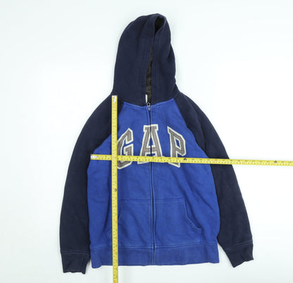 GAP Kids Boys Blue Fleece Lined Full Zip Hoodie Jacket Size 16 Years